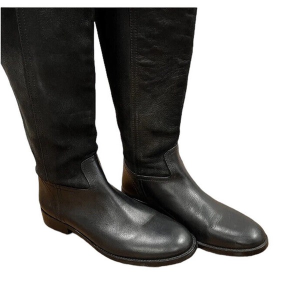 TORY Burch Black Simone Tall Over The Knee Riding Boot Leather EUC Sz 6 - Picture 2 of 12